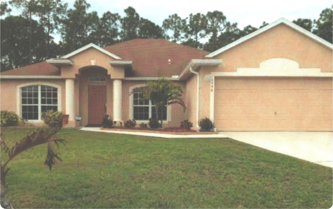 Exterior view of a single-story residential building