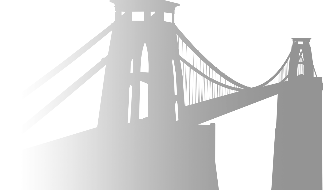Abstract silhouette of a suspension bridge