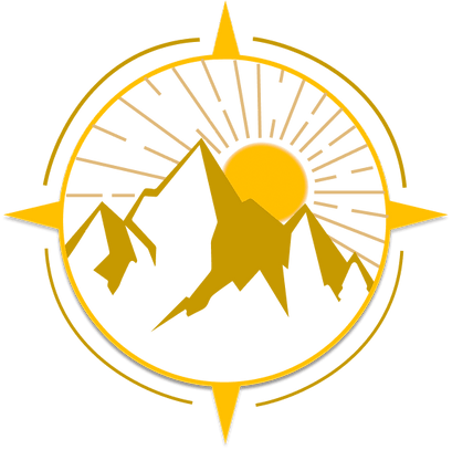 Colorado Palliative & Hospice Care of Colorado Springs, hospice care in Colorado Springs, CO — Mountain logo with sun and compass design