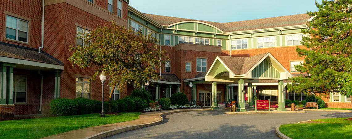 Exterior view of assisted living facility.