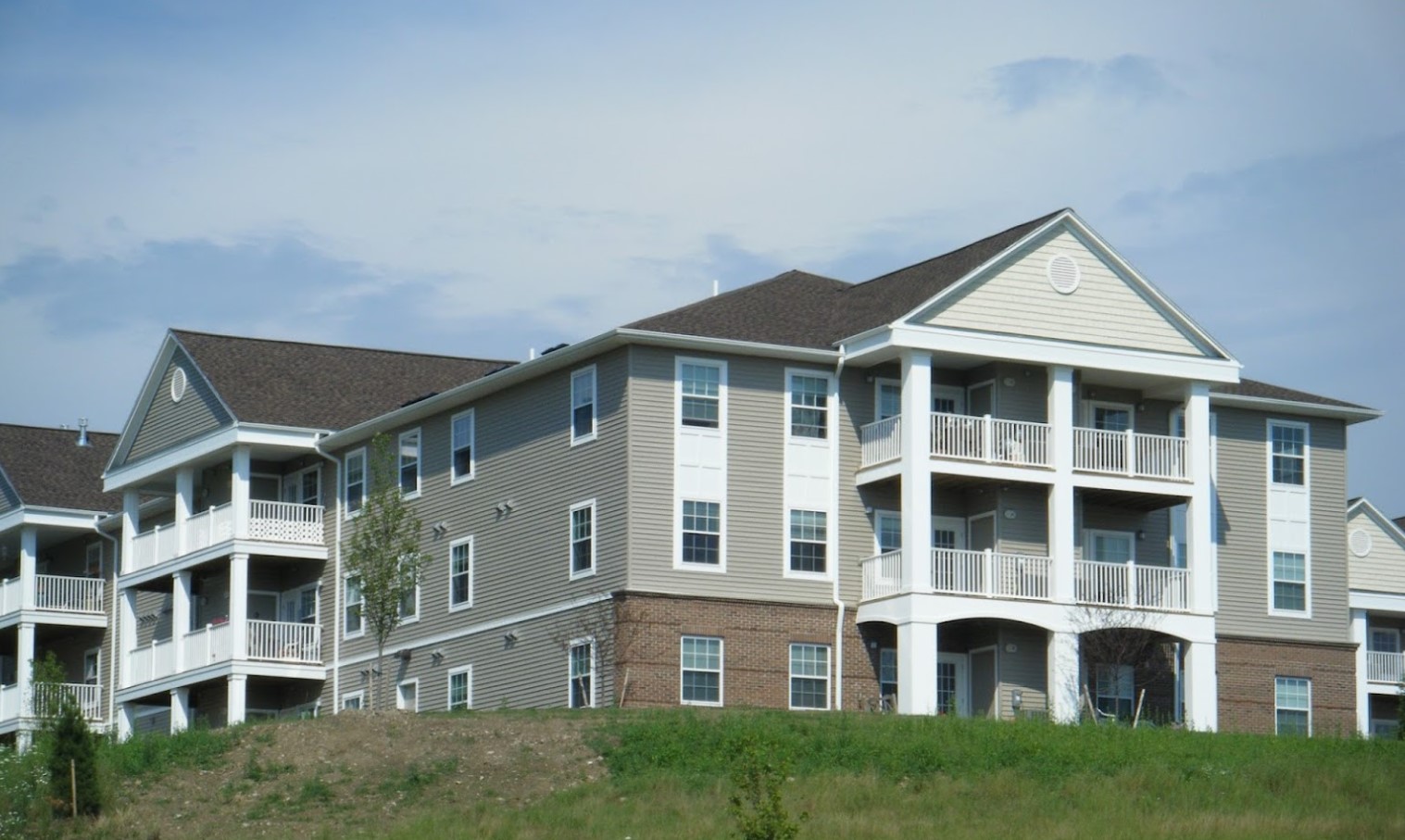 Exterior view of a senior living facility building