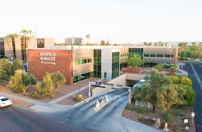 Aerial view of Hospice of the Valley building