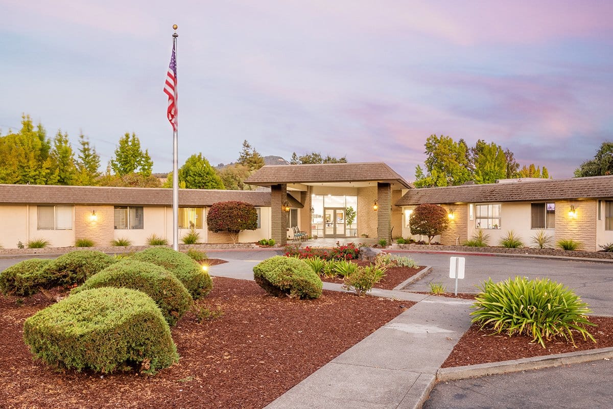 Front entrance of Santa Rosa Post-Acute facility