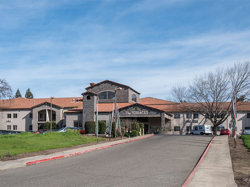 Exterior view of The Terraces of Roseville building