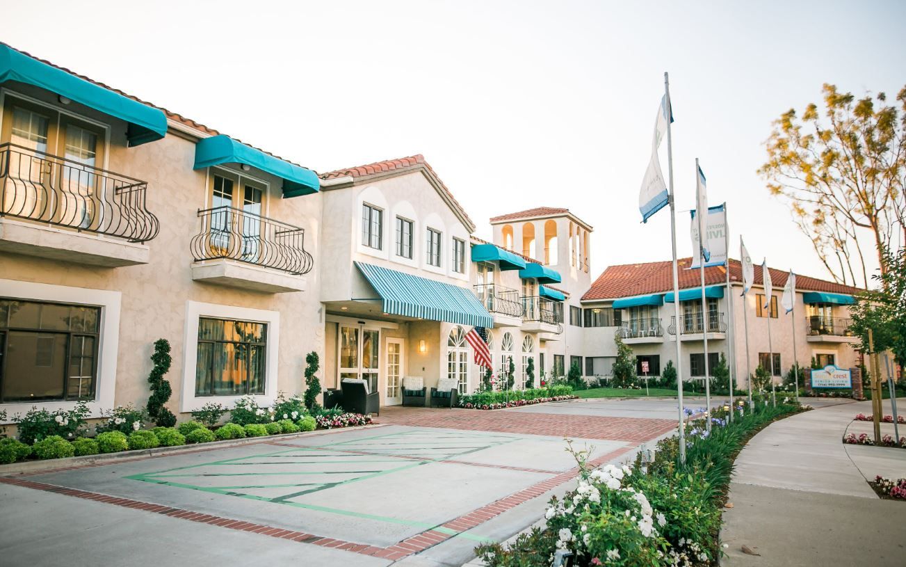 Exterior view of Sunnycrest Senior Living facility