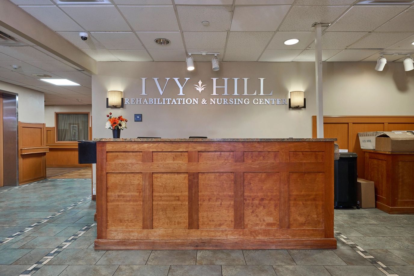 Reception area at Ivy Hill Rehabilitation & Nursing Center