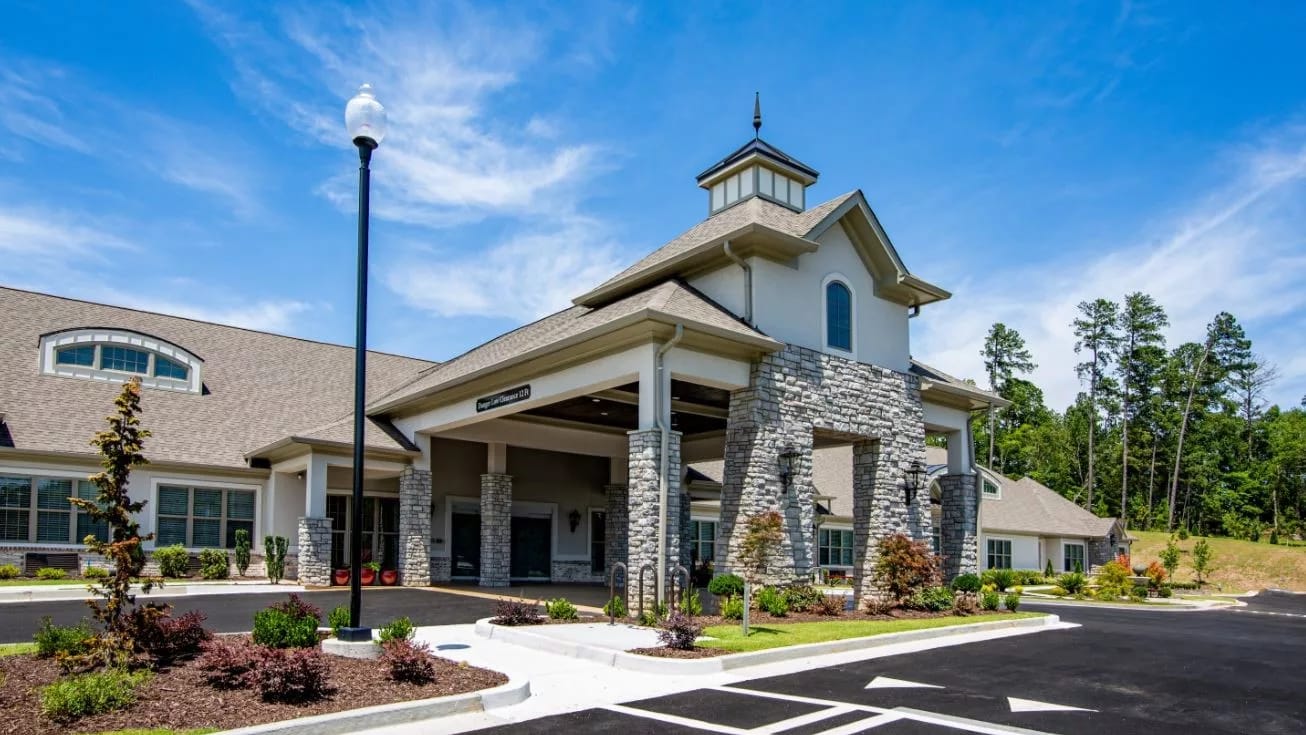 Exterior view of the Orchard at Athens facility entrance