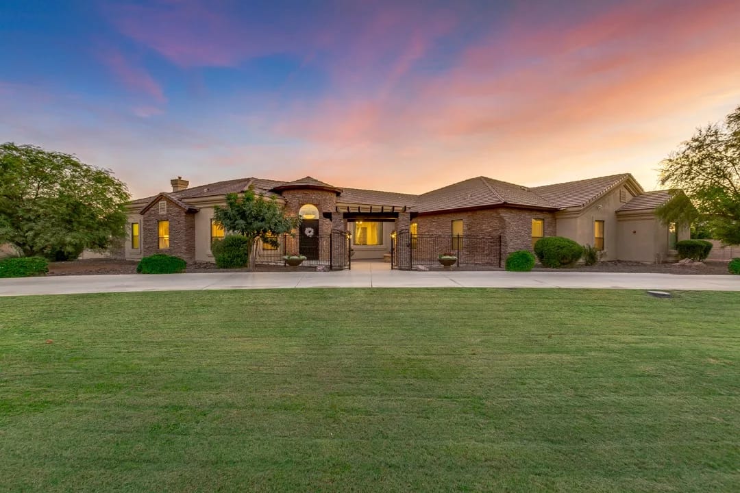 Exterior view of Arizona Assisted Living facility at sunset