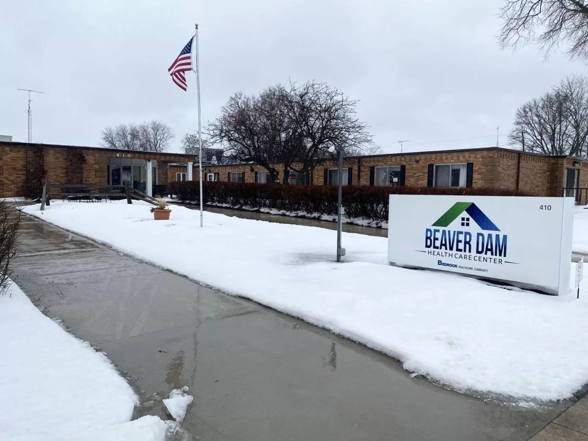 Exterior view of Beaver Dam Health Care Center in winter