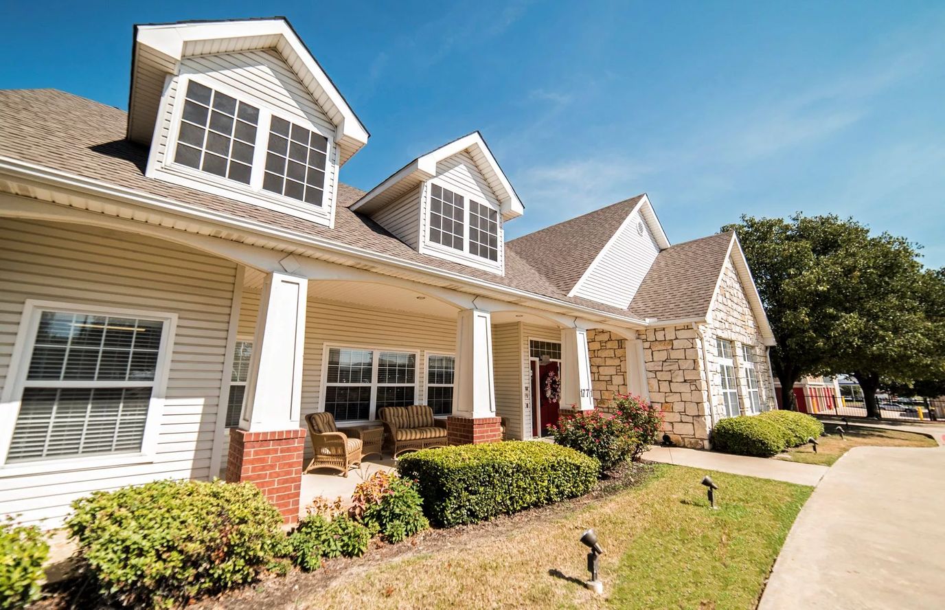 Exterior view of a senior living facility