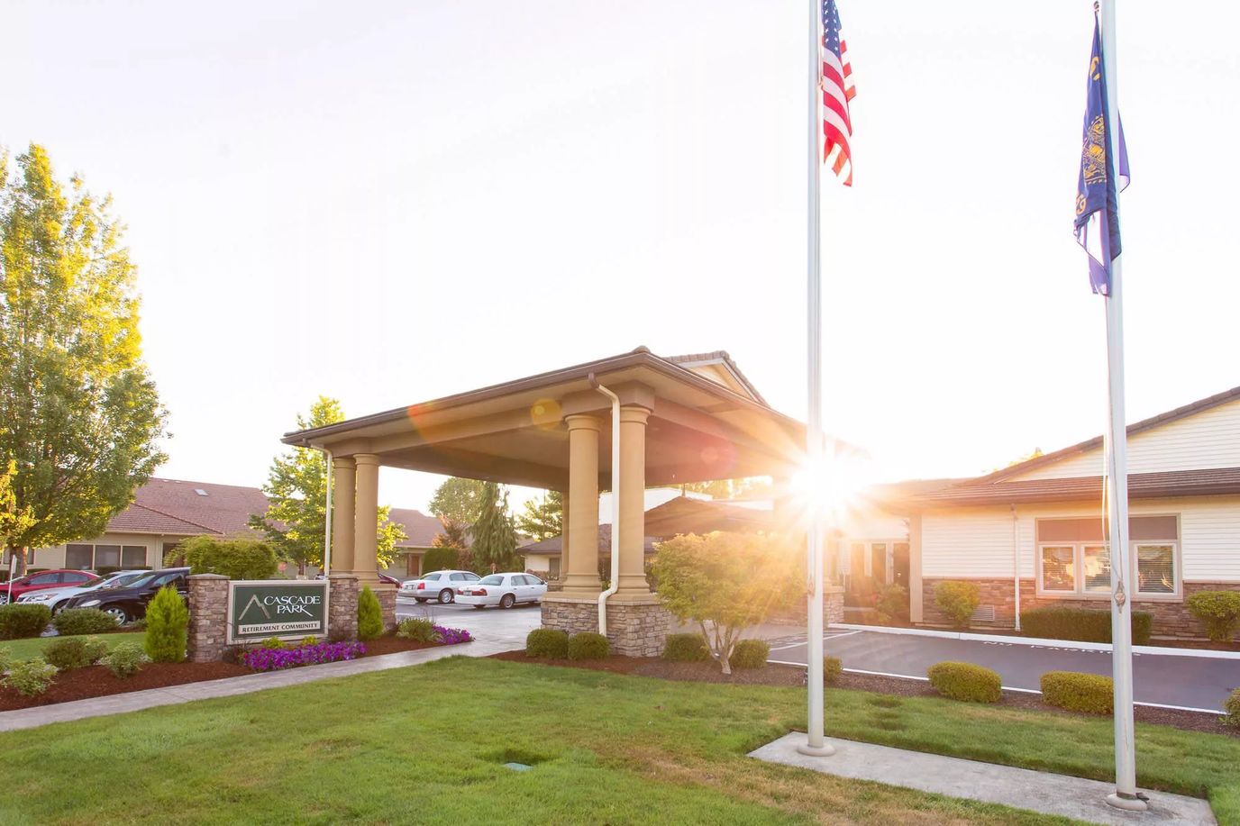 Front entrance of Cascade Park Retirement Community