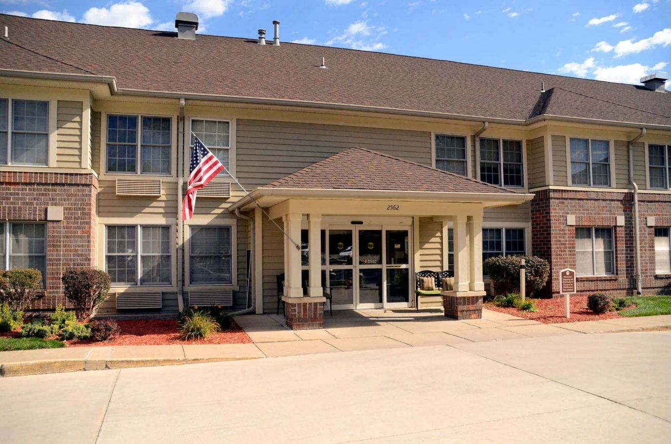 Exterior view of the assisted living facility entrance