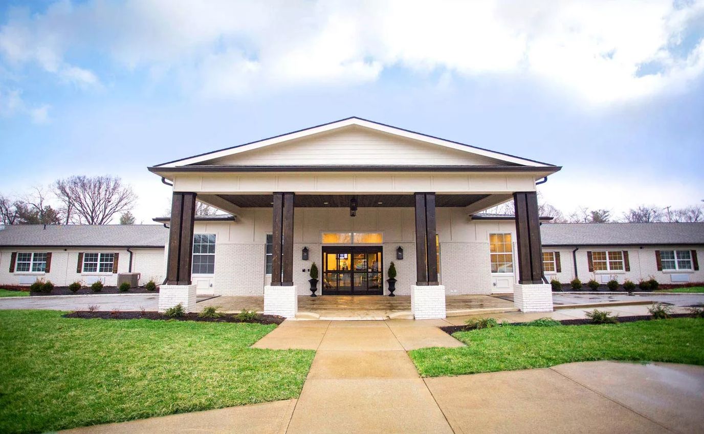 Exterior view of Dominion Senior Living of Louisville entrance
