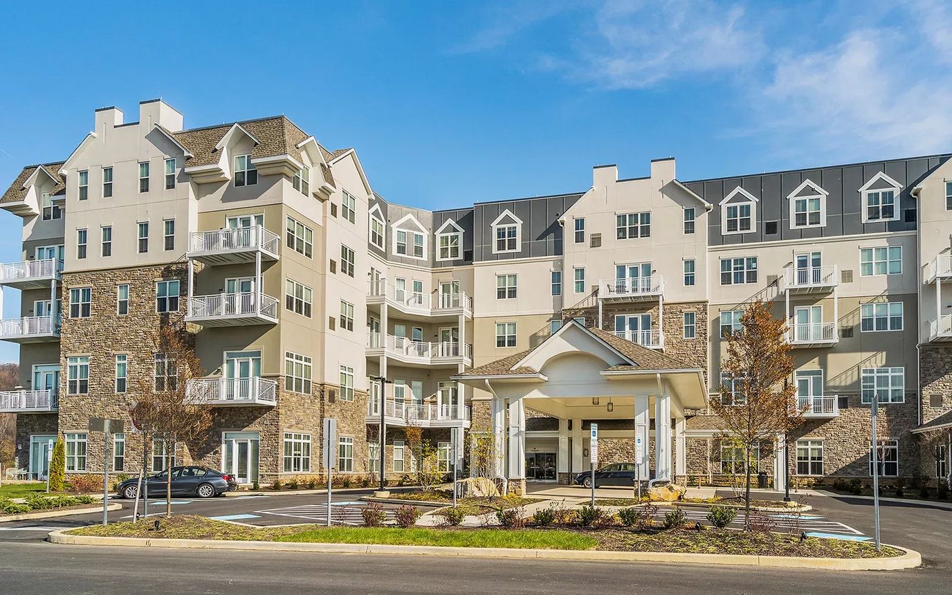 Exterior view of a modern senior living facility