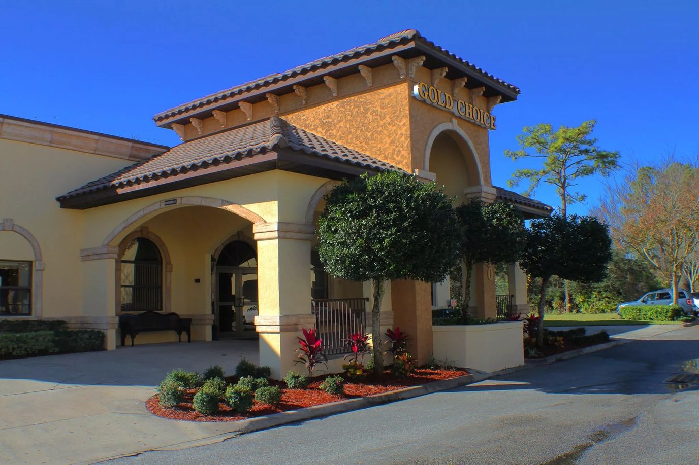 Exterior view of the Gold Choice facility entrance
