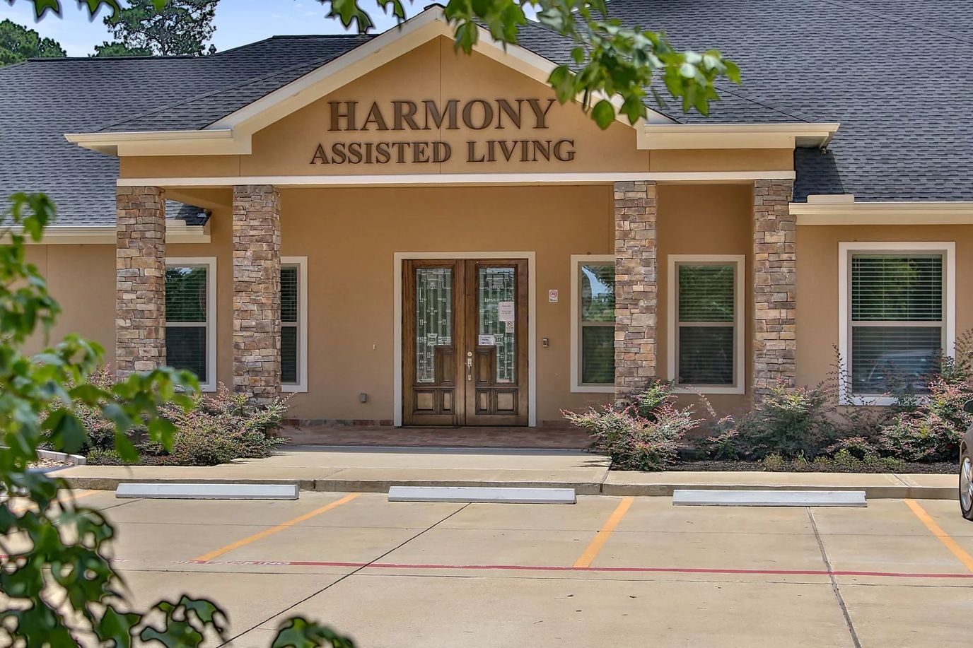 Exterior view of Harmony Assisted Living entrance