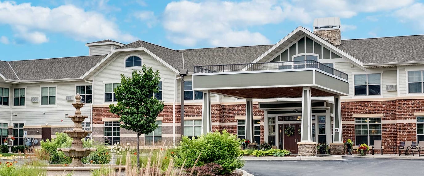 Exterior view of the facility with landscaping