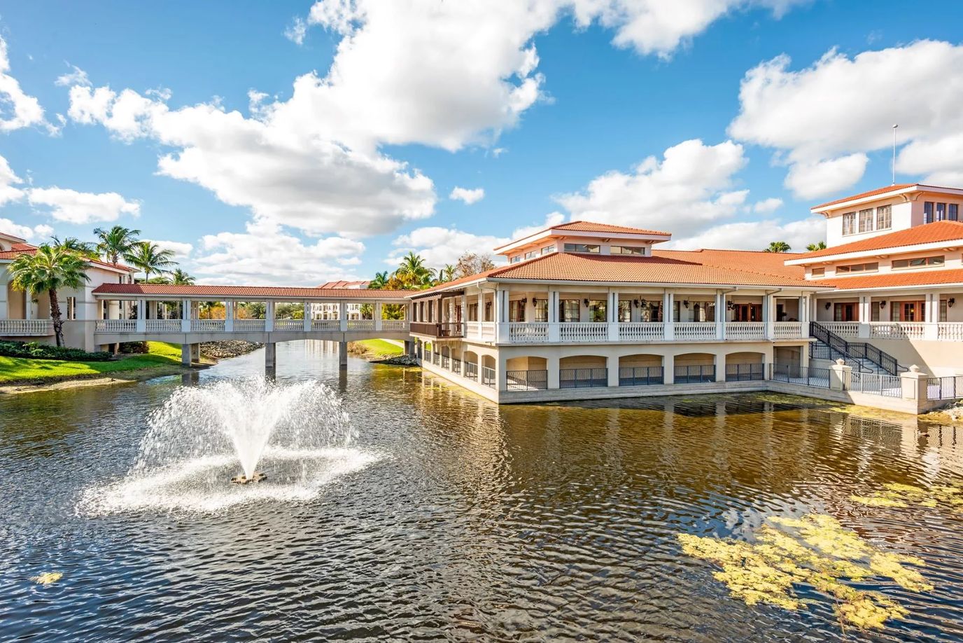 Exterior view of the facility by the water