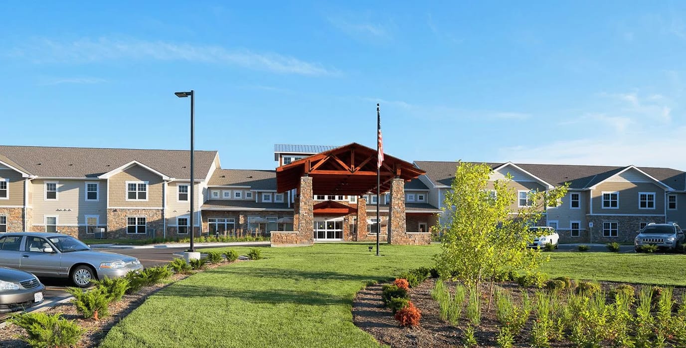 Exterior view of Linden Woods Village facility