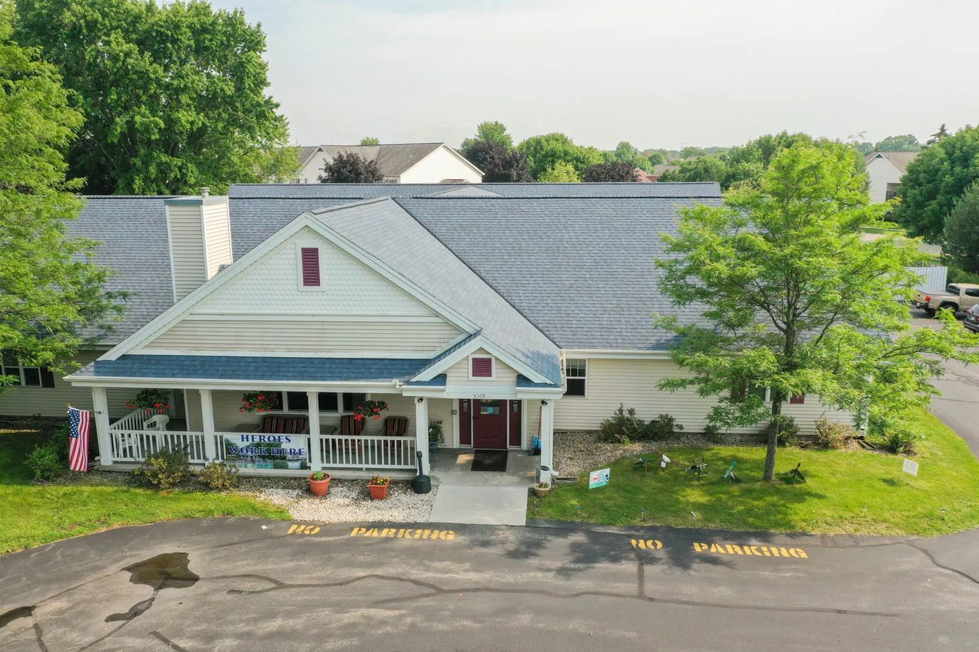Exterior view of Maple Meadows Assisted Living entrance