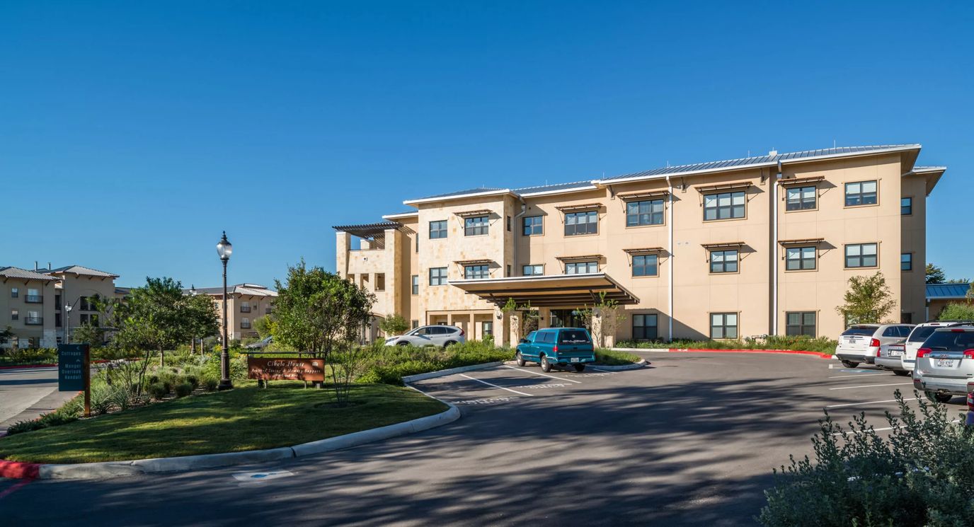 Exterior view of Morningside at Menger Springs with landscaping