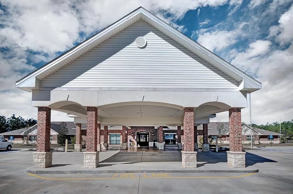Front entrance of a senior care facility