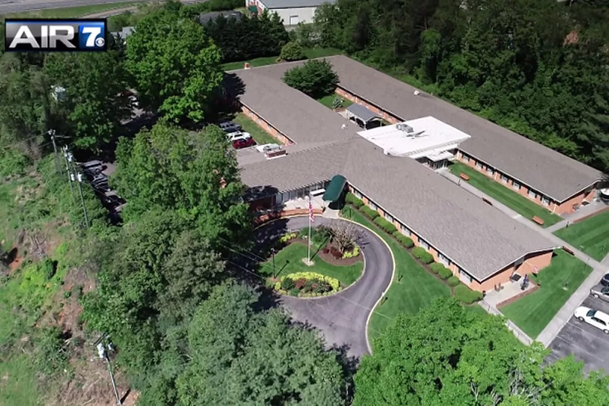 Aerial view of South Roanoke Nursing Home exterior