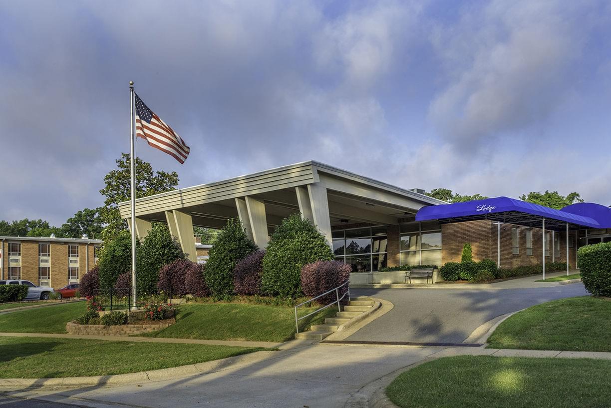 Exterior view of Presbyterian Village with landscaping