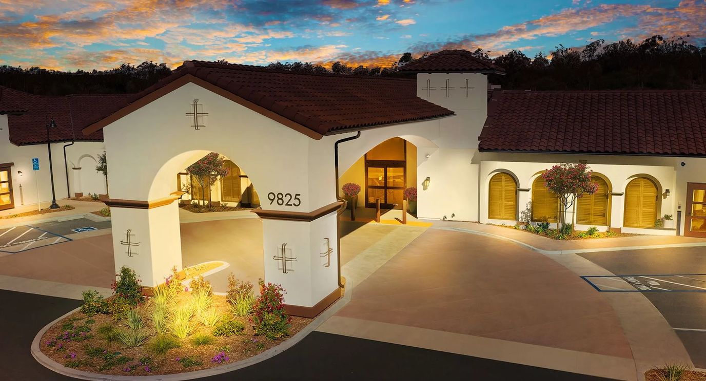Exterior view of Ridgeview Health Center at sunset