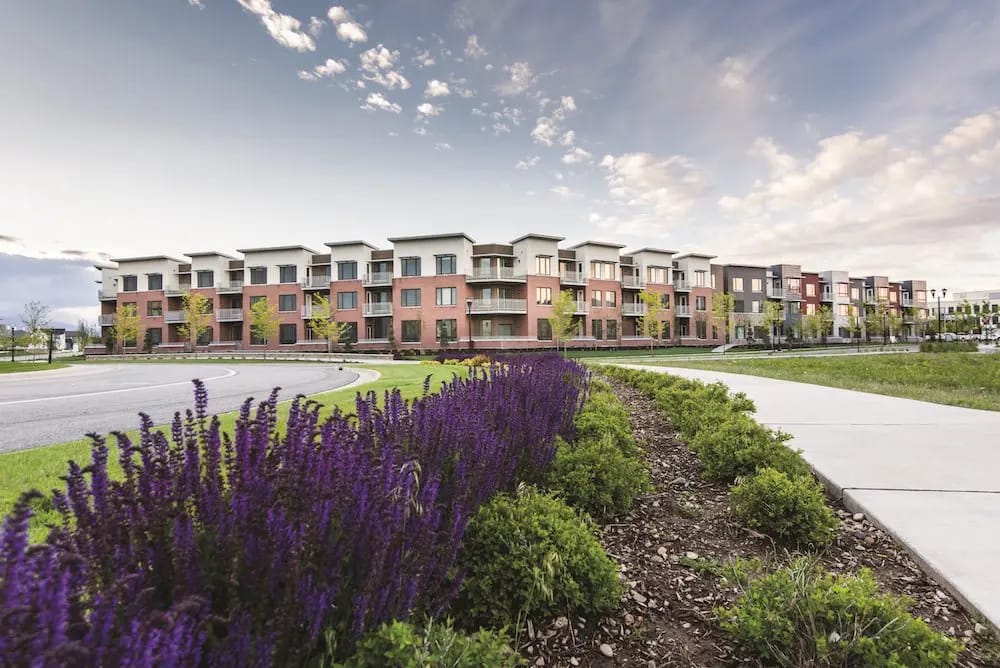 Exterior view of Sagewood at Daybreak with landscaping