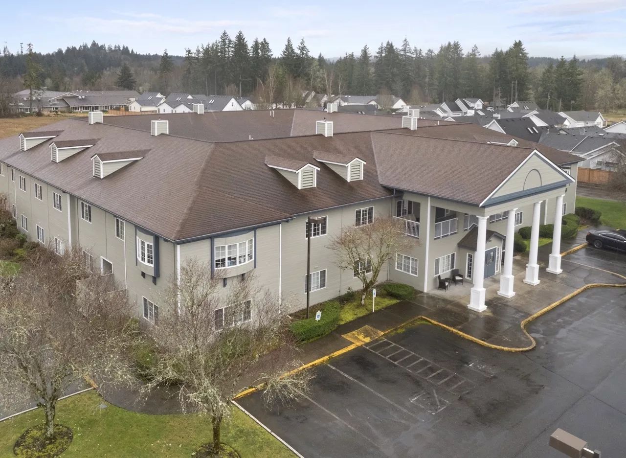Aerial view of the Centralia Point Assisted Living building