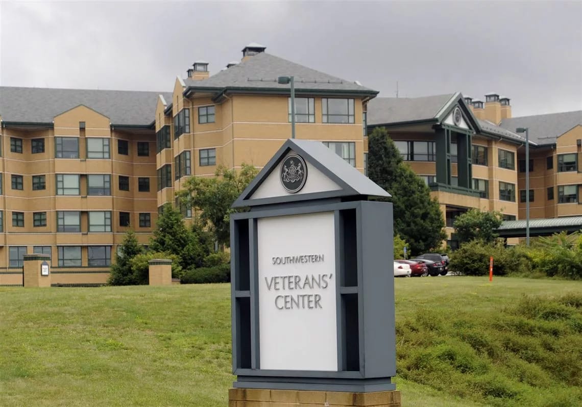 Exterior view of the South Western Veterans Center signage