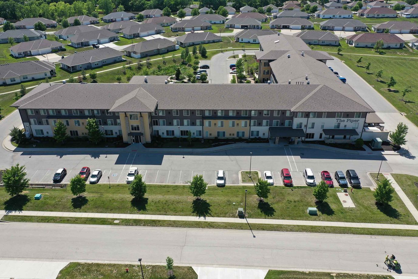 Aerial view of The Piper Assisted Living facility