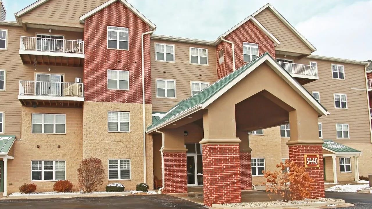 Exterior view of The Waterford at Fitchburg building