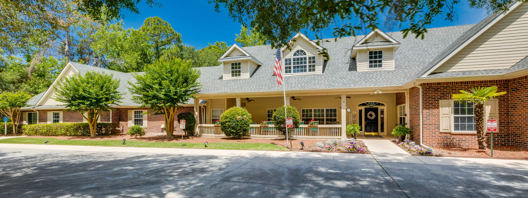 Exterior view of Village Cove Assisted Living facility