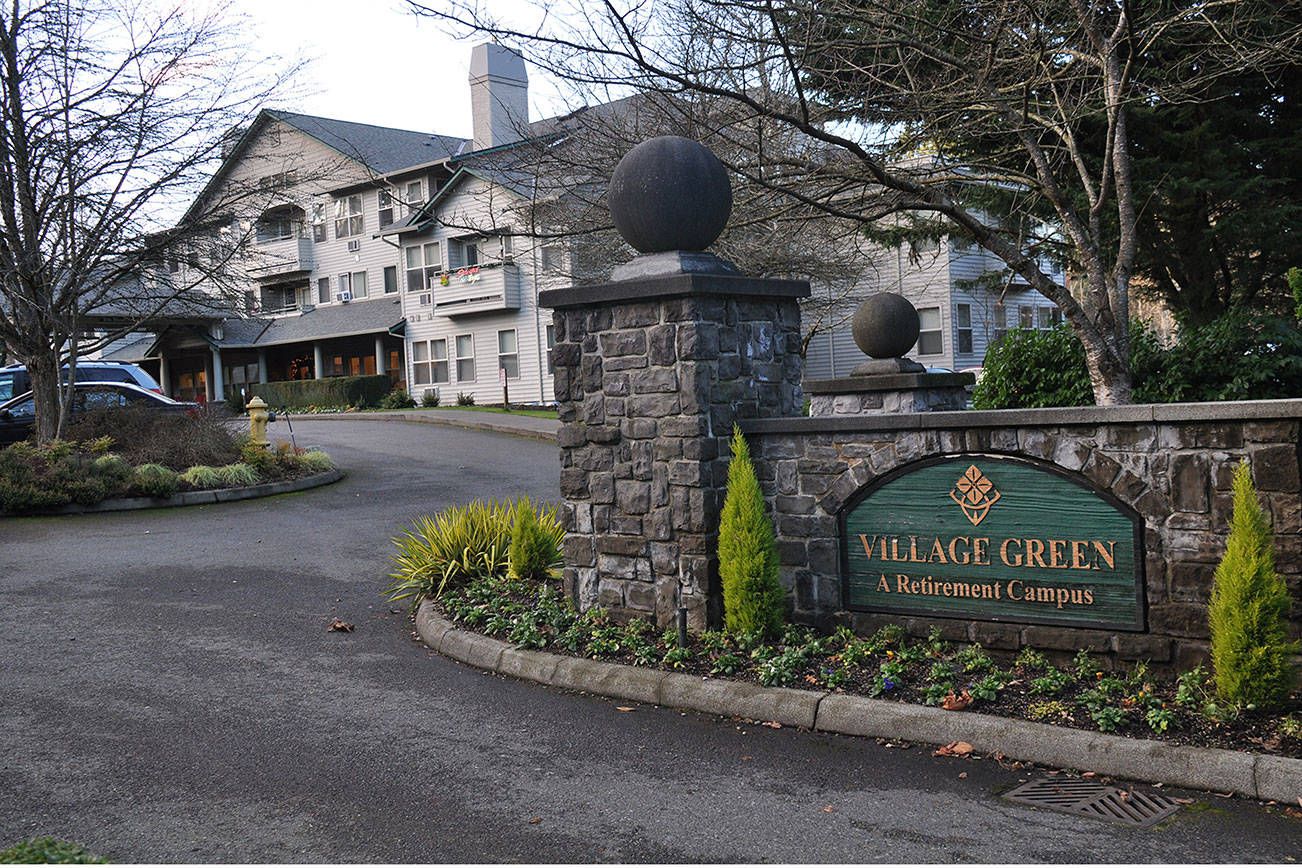 Entrance sign of Village Green Retirement Campus