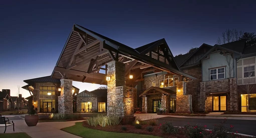 Exterior view of Village Park Peachtree Corners entrance