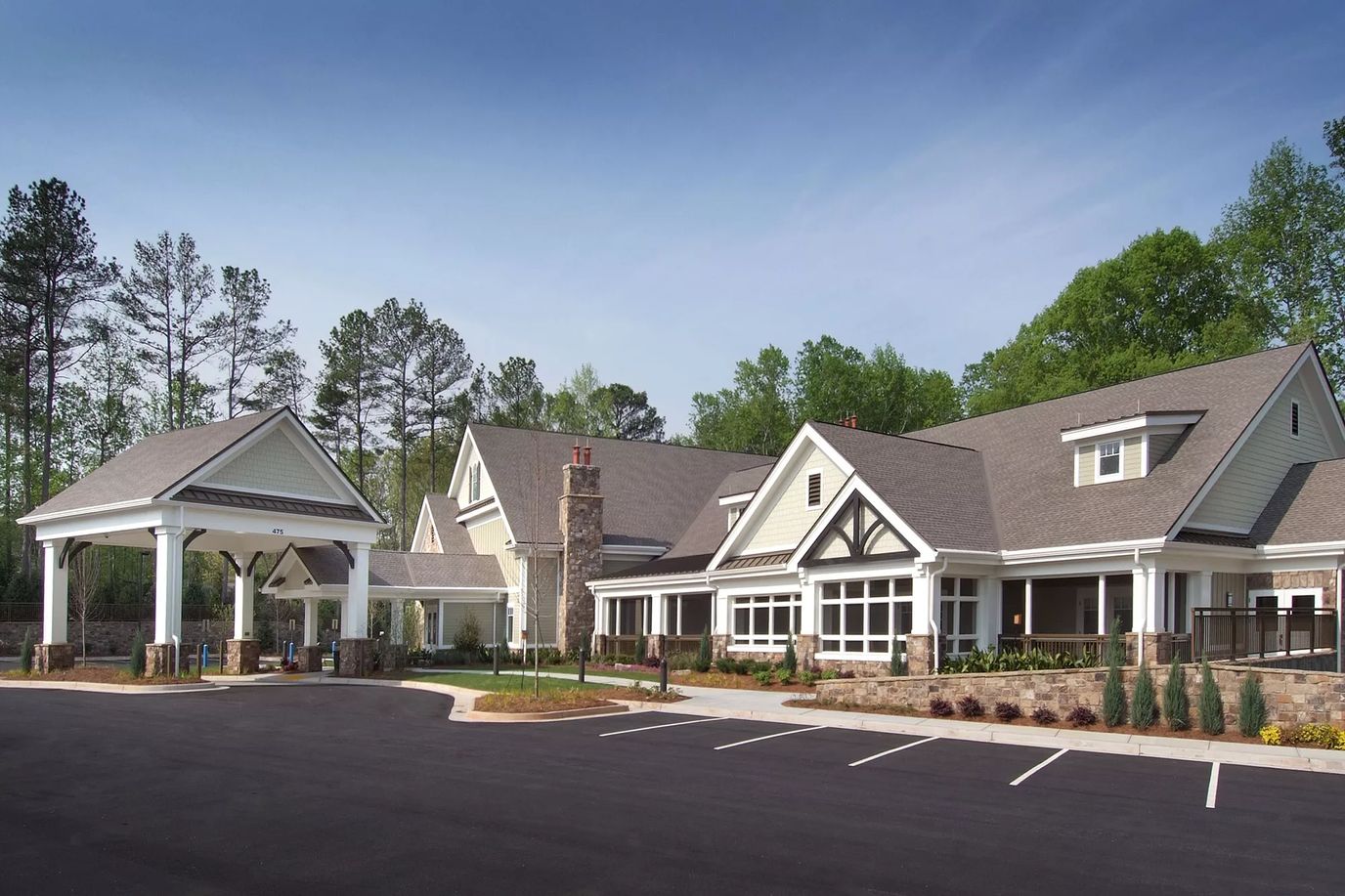 Exterior view of a senior living facility