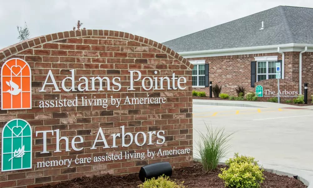 Signage for Adams Pointe and The Arbors facility