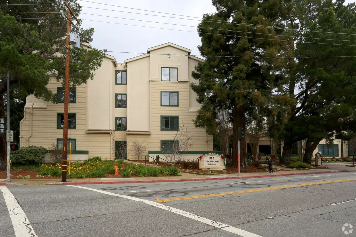Exterior view of Sterling Court assisted living facility