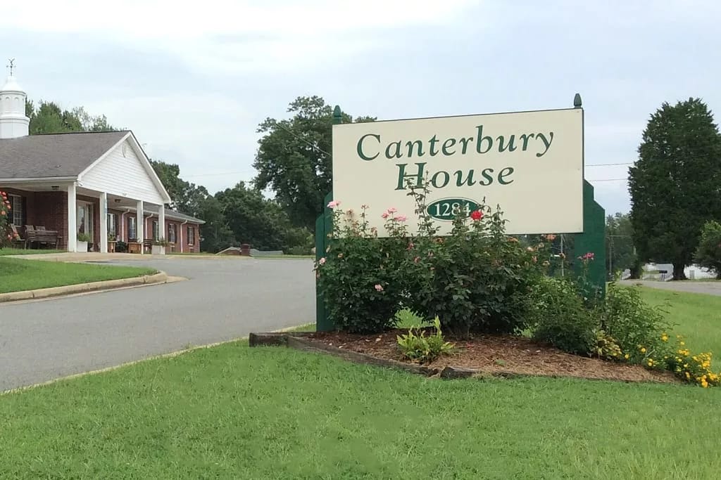 Exterior view of Canterbury House sign and entrance
