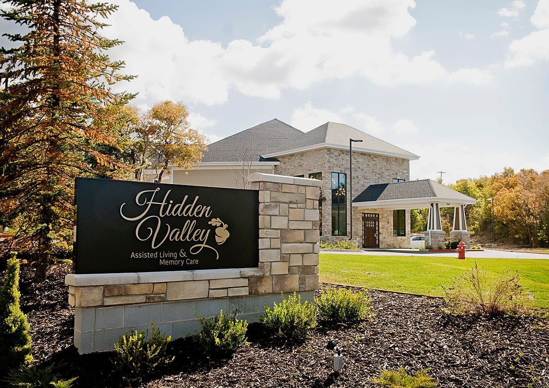Exterior view of Hidden Valley Assisted Living facility