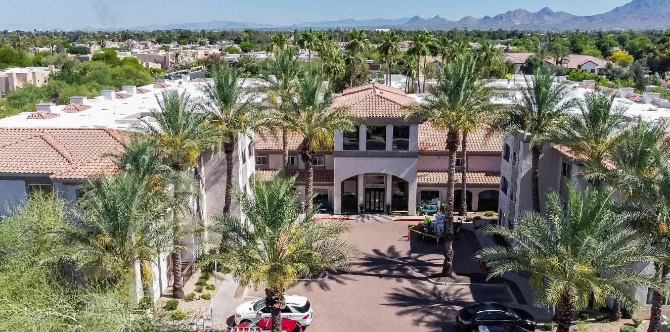 Aerial view of The Ranch Estates at Scottsdale entrance