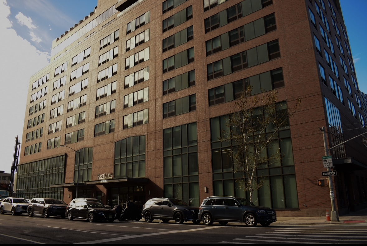 Exterior view of the Eastview senior living facility