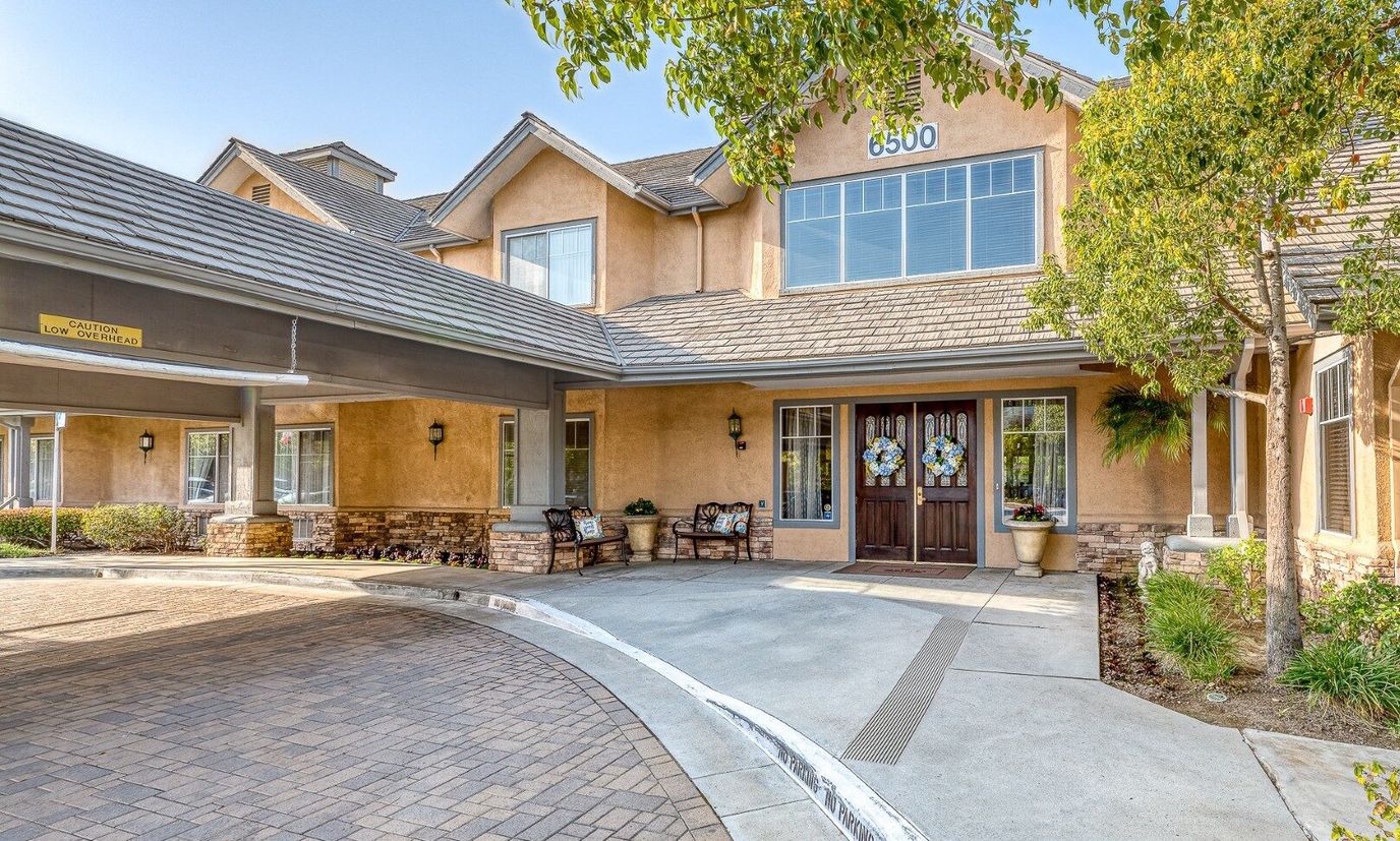 Exterior view of Chino Hills Senior Living entrance