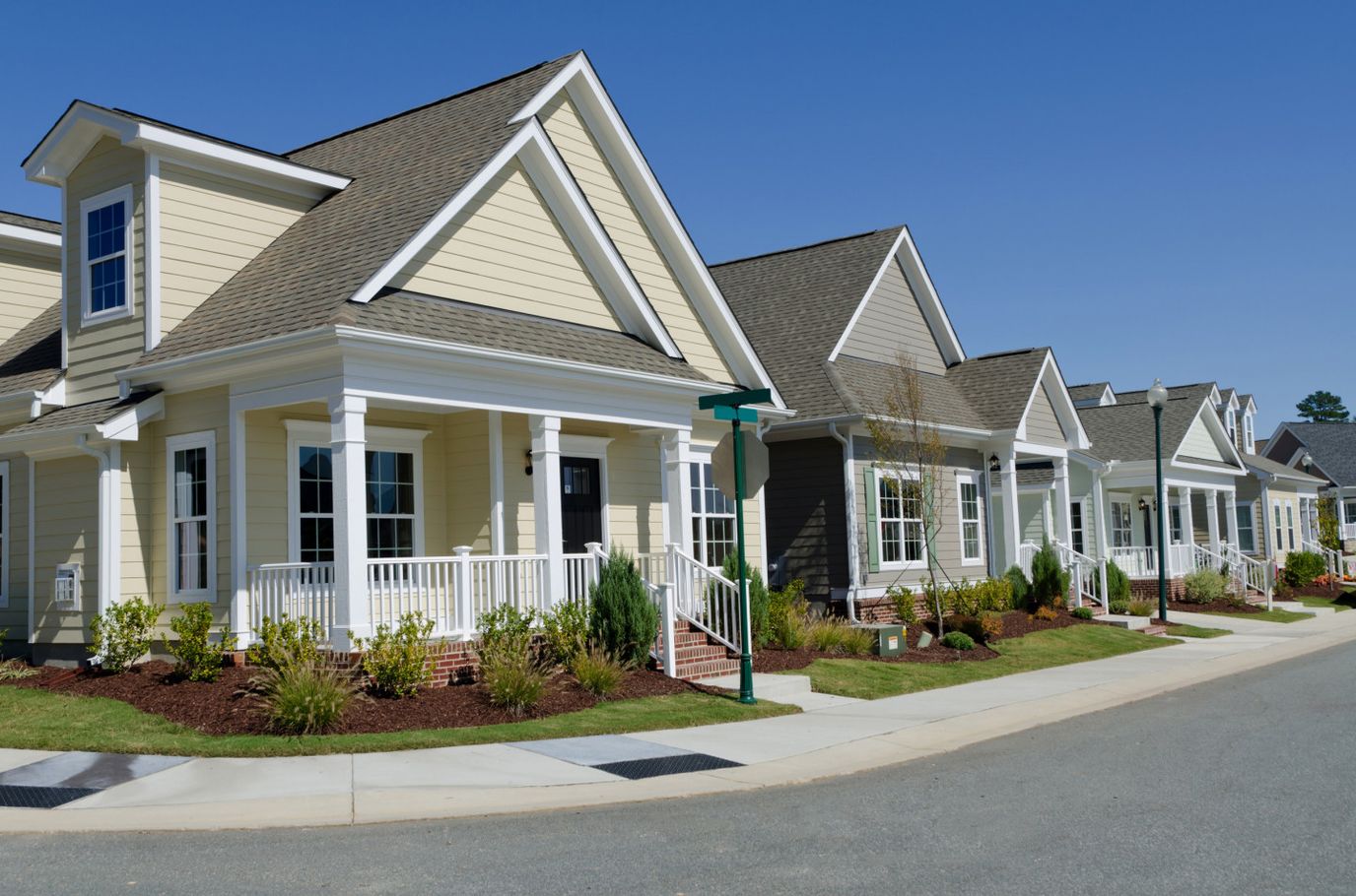 Exterior view of cozy residential cottages