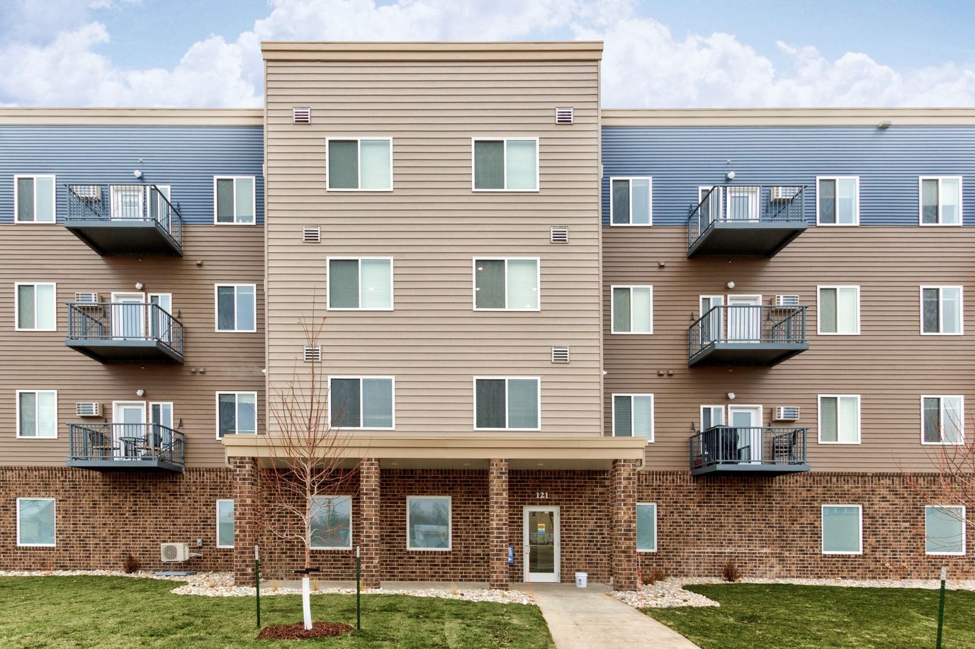 Exterior view of Harper Heights Senior Living Apartments