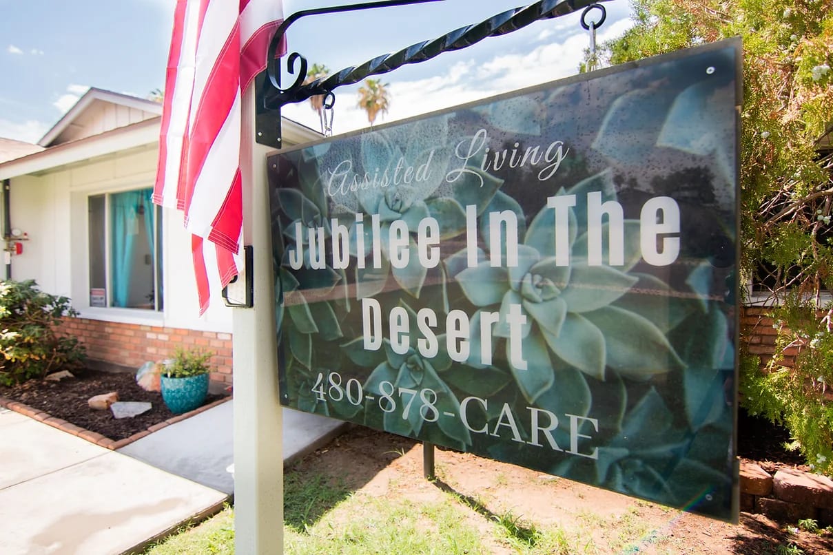 Signage for Jubilee in the Desert Assisted Living facility