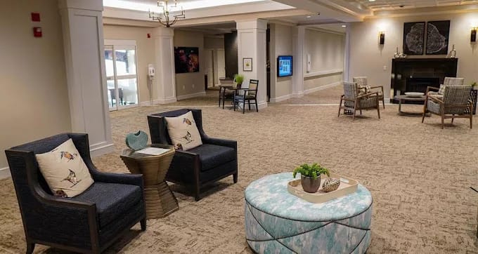 Spacious common area with comfortable seating