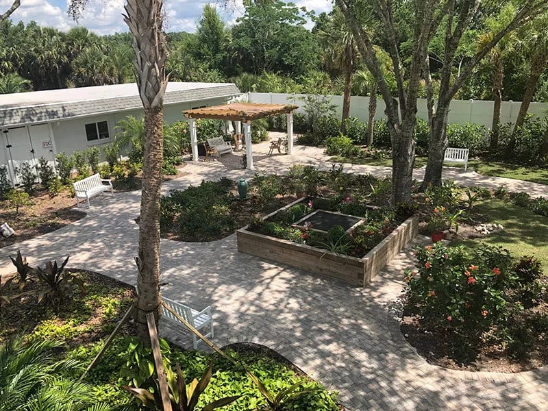 Beautifully landscaped outdoor garden space